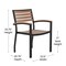 Flash Furniture Indoor/Outdoor Faux Teak Patio Chairs, PK4 4-XU-DG-HW6006-GG - alternate 10